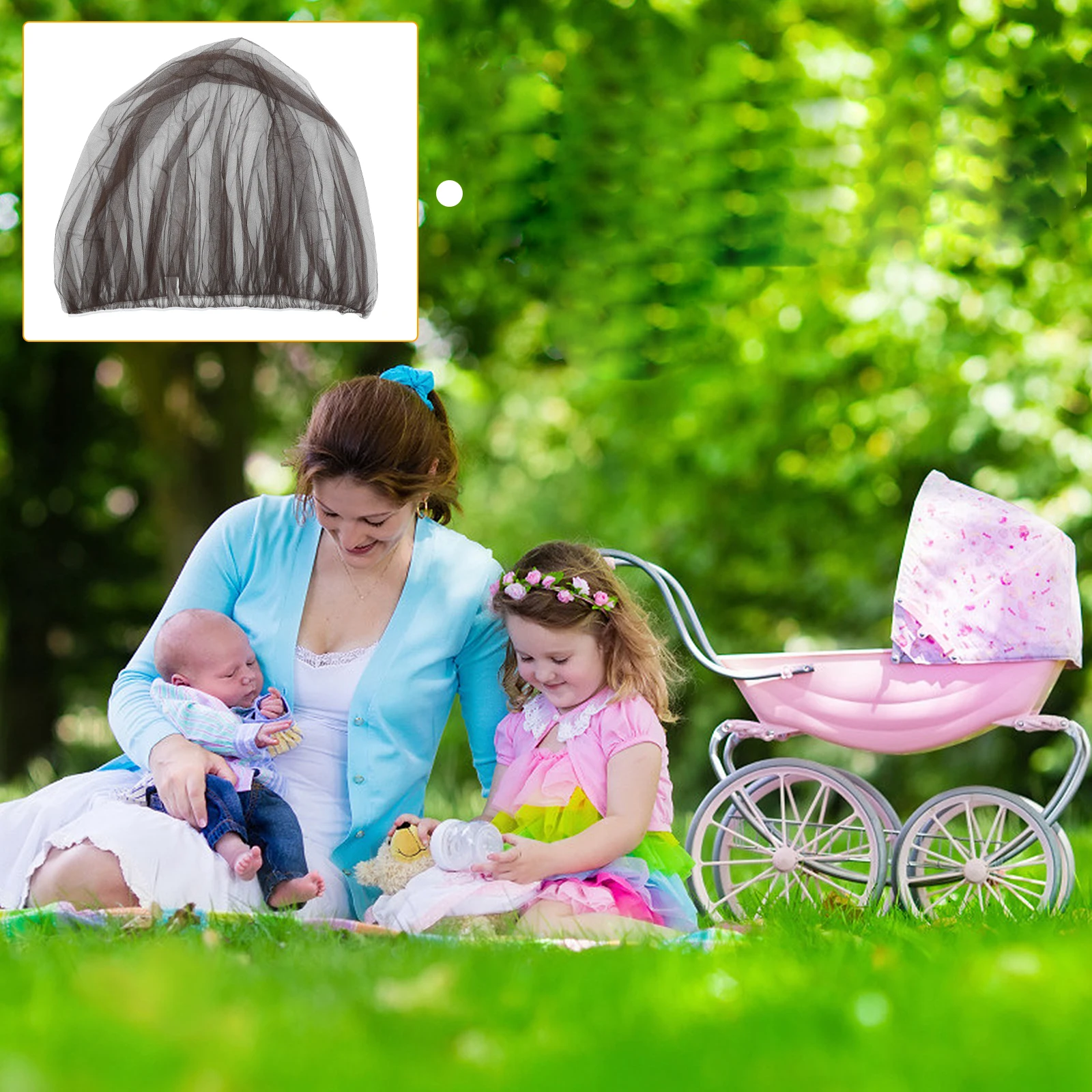 3 Pcs Baby Stroller Mosquito Net Ultralight Breathable Mesh Rubber Travel Bassinet Cradle Car Seat Insect Protection Playpen