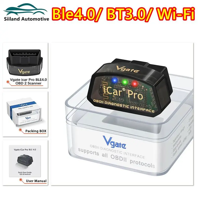 

Vgate iCar Pro elm327 V2.3 OBD 2 OBD2 Car diagnostic Tools WIFI Bluetooth 4.0 for Android/IOS BT3.0 For Android ODB2 Car Scanner