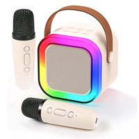 K12 Home Karaoke Wireless Speaker, Cute Portable Bluetooth Speaker + 2 Wireless Microphones, the Perfect Gift for Girls and Boys