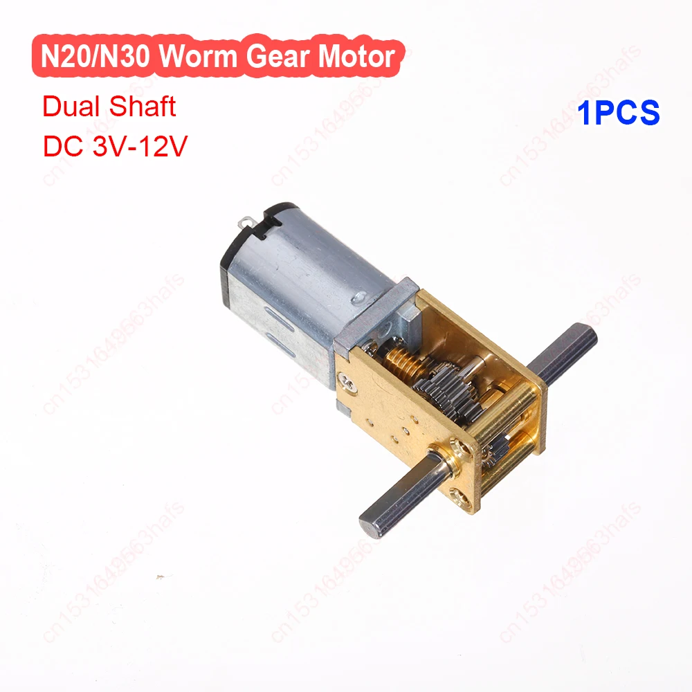 1PCS N20 N30 Dual Shaft Turbine Gear Motor DC 3V 9V 12V Large Torgue Engine Worm Wheel Reducer Motor for Smart Robot Toy Model