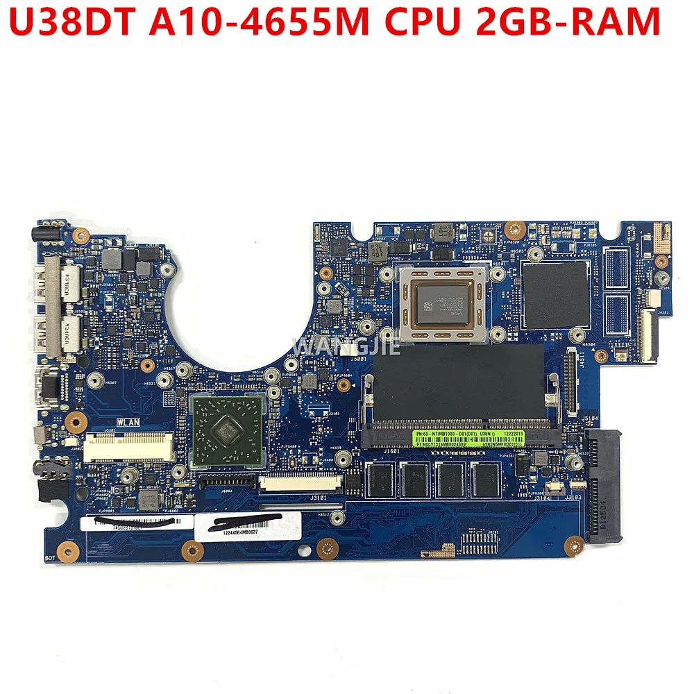 

U38DT For ASUS VIVOBOOK U38D REV 2.1 Laptop Motherboard with A10-4655M CPU 2GB-RAM 100% Working