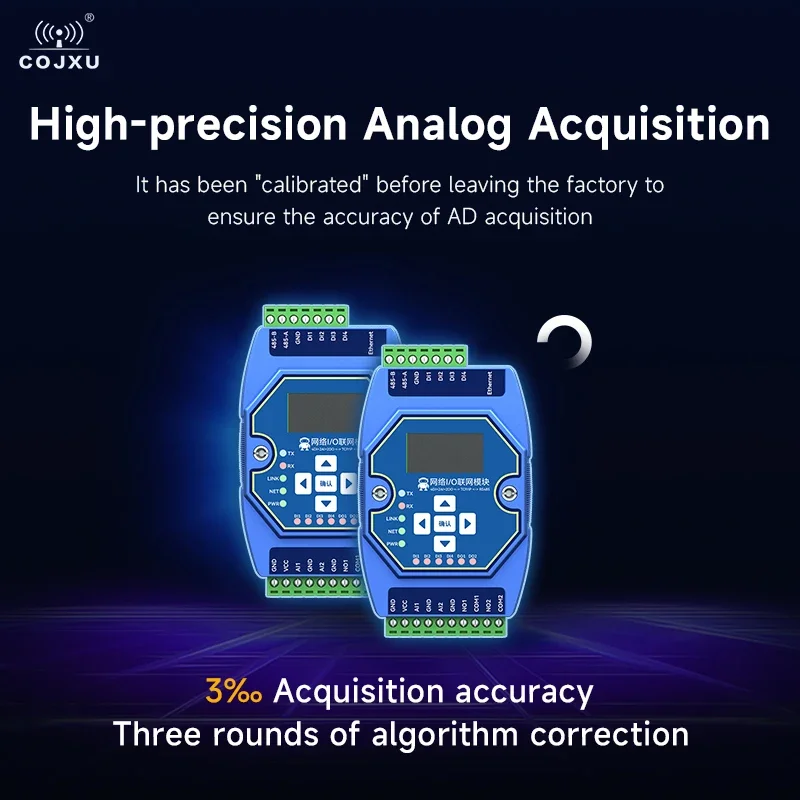 Multi-Channel Analog and Digital Acquisition Control COJXU ME31-AAAX4220 4DI+2AI+2DO RJ45 RS485 Modbus TCP/IP to RTU