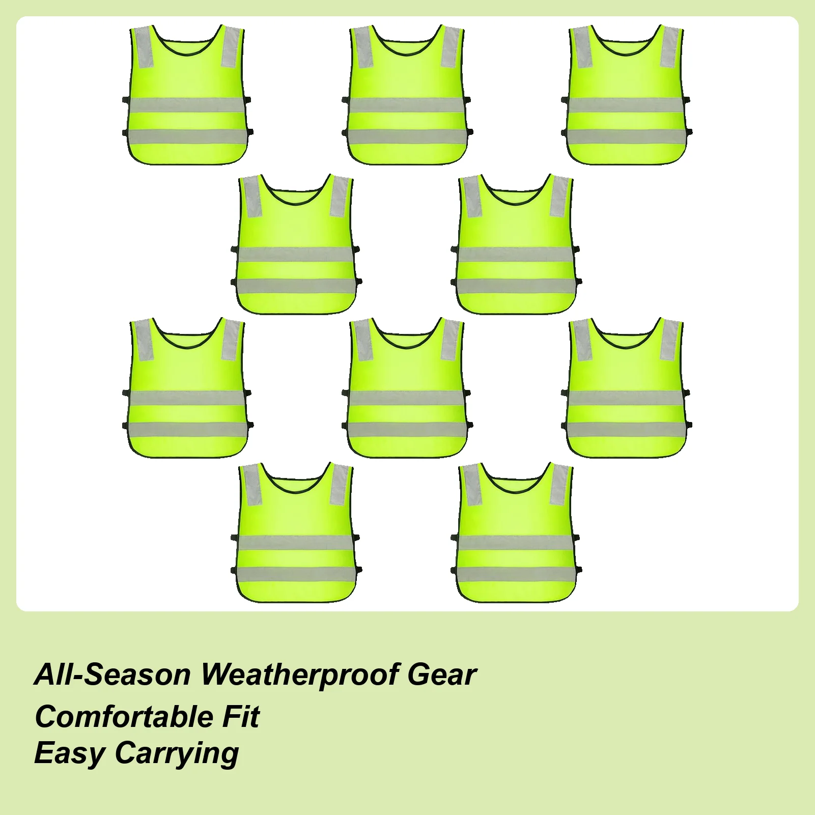 

Детский светоотражающий жилет безопасности, 10-компонентная дорожная одежда, жилет повышенной видимости для дорожного движения, ходьбы, бега, езды на велосипеде, катания на лыжах, кемпинга