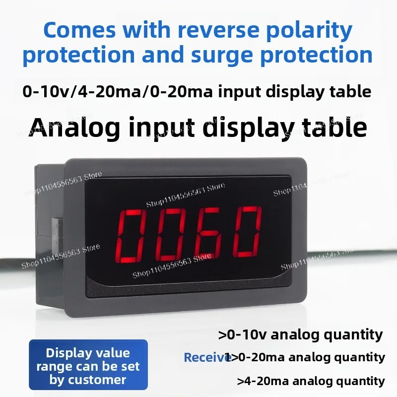 Digital Display Meter, 0-10V Voltage & 4-20mA/0-20mA Analog Input Panel Meter, Signal Indicator For Industrial Use