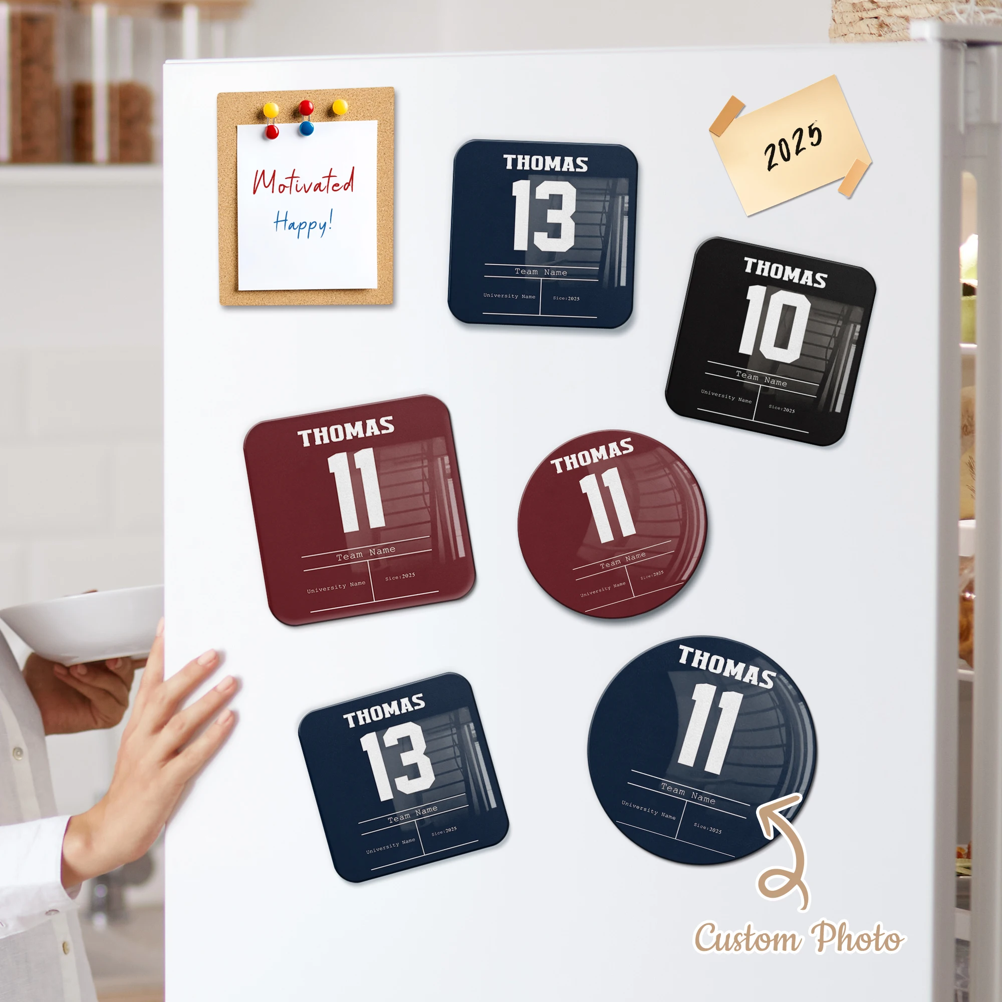

Customized Name Number Acrylic Refrigerator Magnet Personalized Gifts Home Furnishing Kitchen Catering WhiteboardHome Decoration