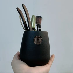 Black Tea Ceremony Six Gentlemen Home Tea Making Tools Storage Container Tea Spoon Tea Tongs Chinese Tea Accessories