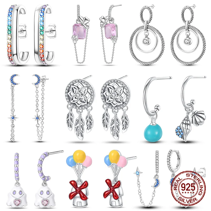 

100% 925 Sterling Silver Ocean Shell Luminous Beads Women Earrings Suitable For Birthday Party Anniversary Gift