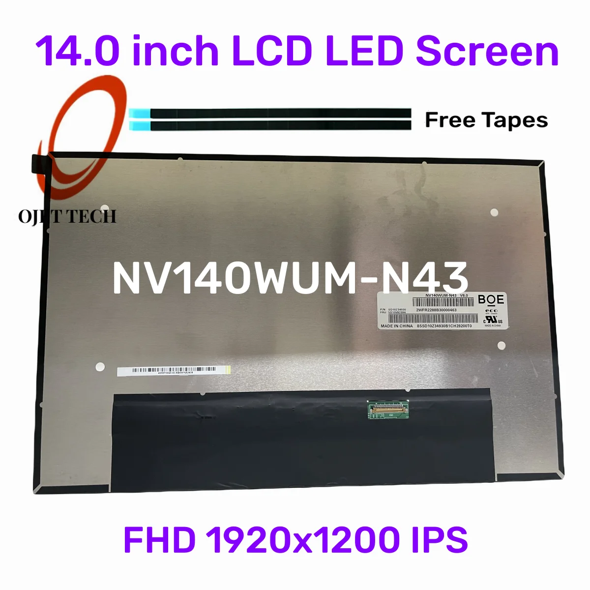 

NV140WUM-N43 B140UAN03.2 N140JCA-EEL FHD 1920x1200 IPS 14.0'' New for LCD LED Screen Replacement Display Panel Matrix