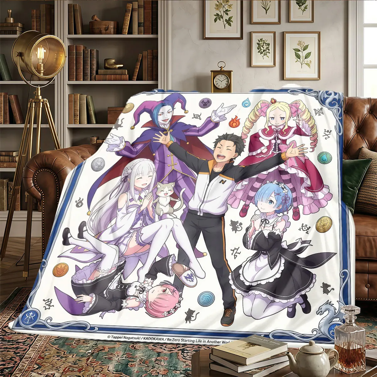 Re Zero Patterns Home Blanket High quality All Seasons for Beds Sofas Warmth and Comfort Christmas Gifts -HE70