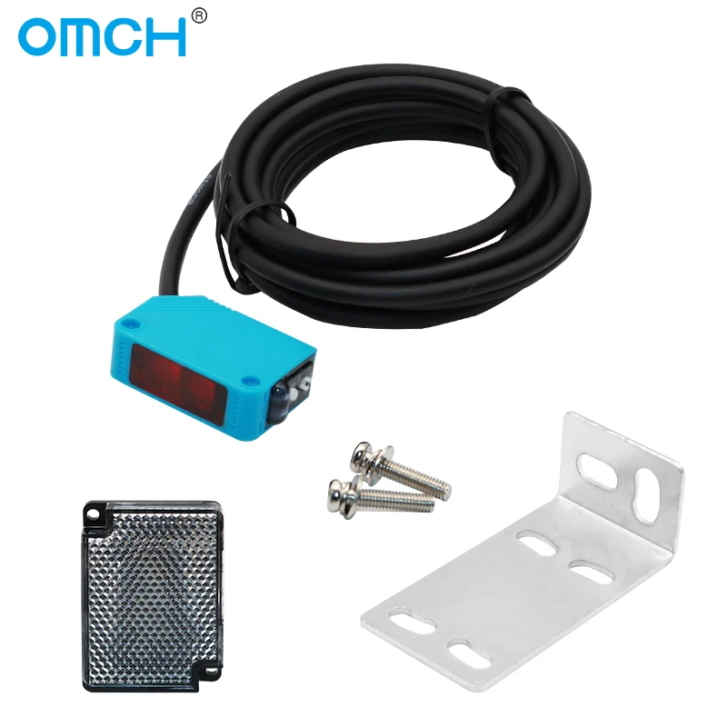 OMCH E3Z-D61 Feedback Reflective Switch Optical Diffuse Sensor Switch Opposite Sensor Detection Distance 5-20mm 2m PNP NPN NO