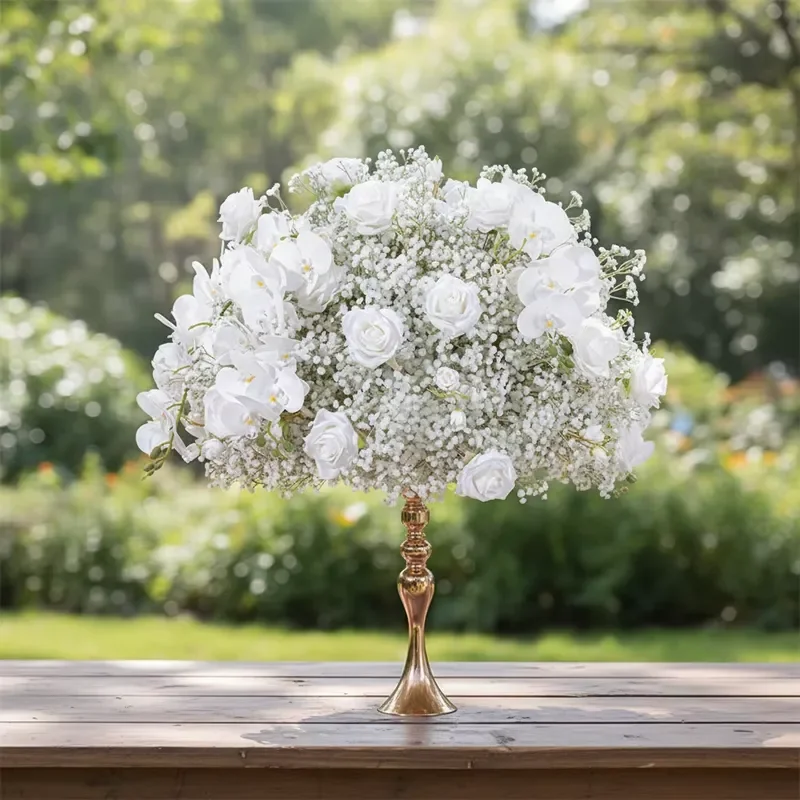 for High  White Flower  Ornament Handmade Modern Style Decor for Wedding Valentine Day Hotel Home Decoration