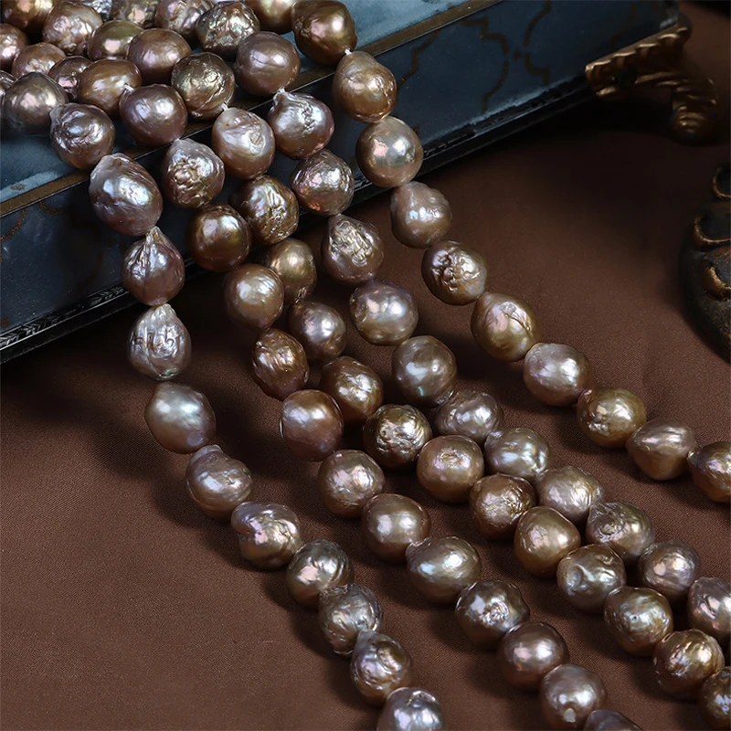 12-13mm Avocado Zumba Edison Natural Freshwater Baroque Semi-Finished Bead DIY Material