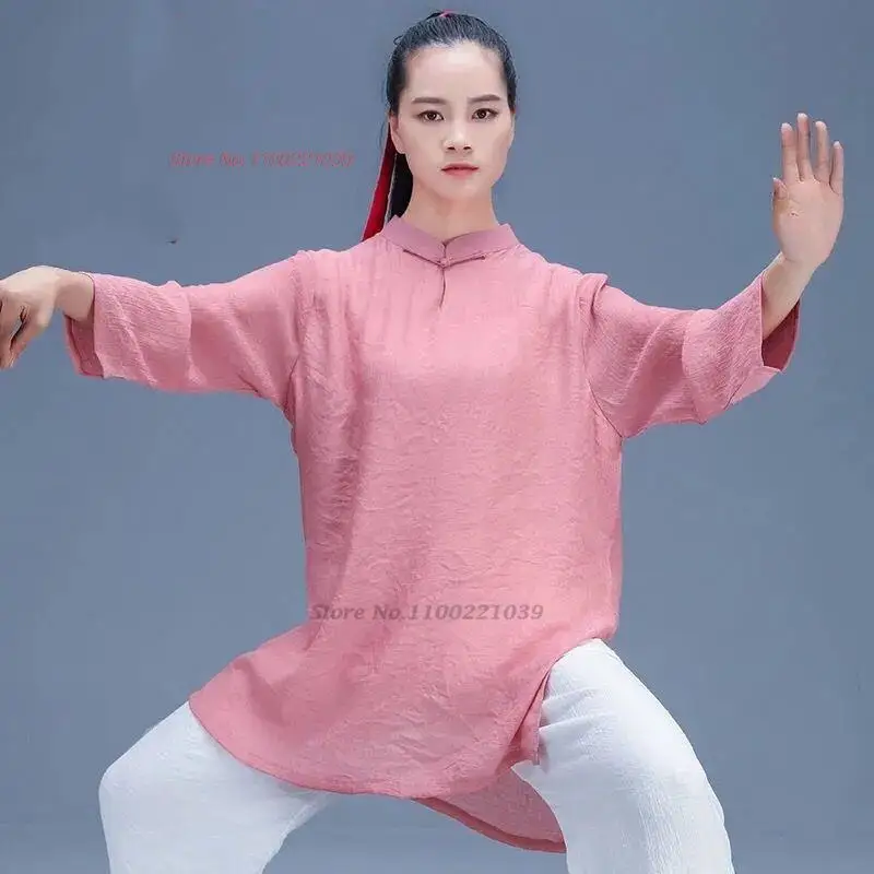 

2024 chinese vintage kungfu tai chi clothing improved martial arts clothes taijiquan wushu uniform wing chun competition clothes