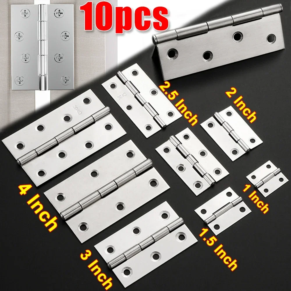 1-4 Inch Universal Door Hinges Connector Stainless Steel Furniture Drawer Cabinet Fitting Hinge Home Doors Hardware Accessories