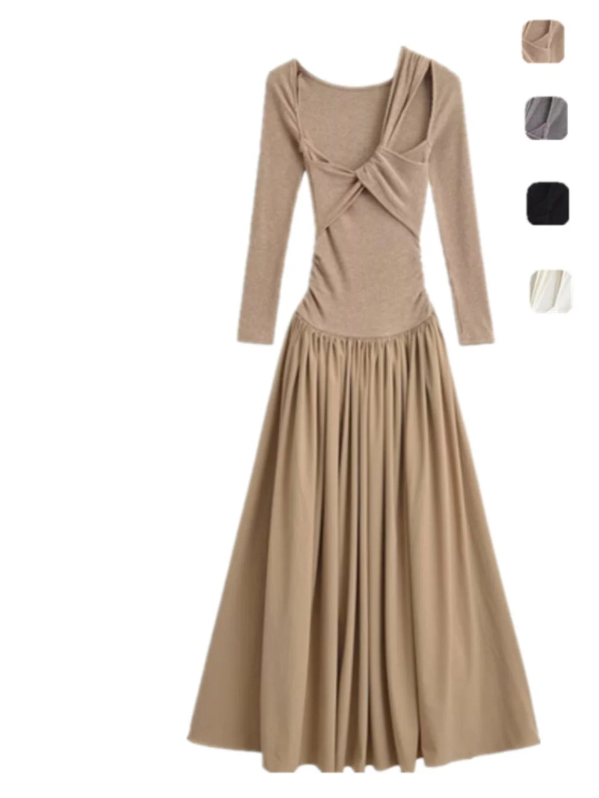 Design Sensation Asymmetrical oulder Knitted Long Sve Dr Qui Dry Splice Women's Dr Sexy Aosphere Long Dr