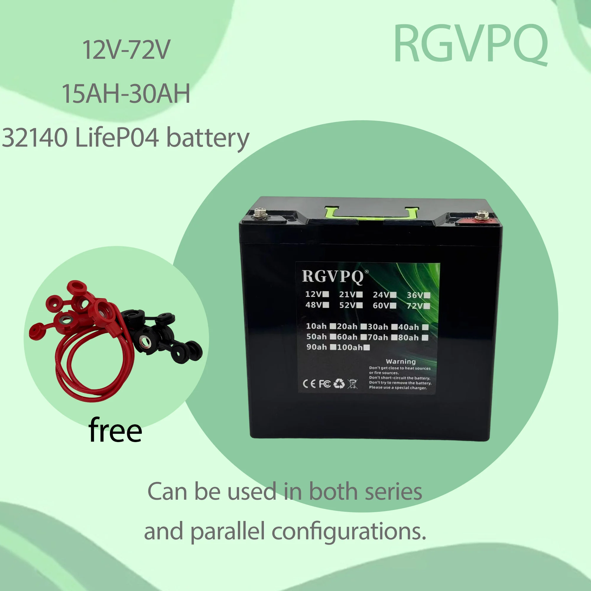 

Air freight, fast shipping, LIFePO4 battery 32140 12V15AH-30AH can be used in series with 24V35V48V60V72V