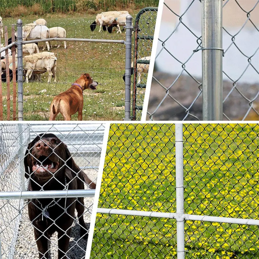 HLZS-لربطات ربط السلسلة لسياج ربط السلسلة، 100 عبوة من أسلاك ربط السياج شديدة التحمل، شريحة سياج الكلب #4