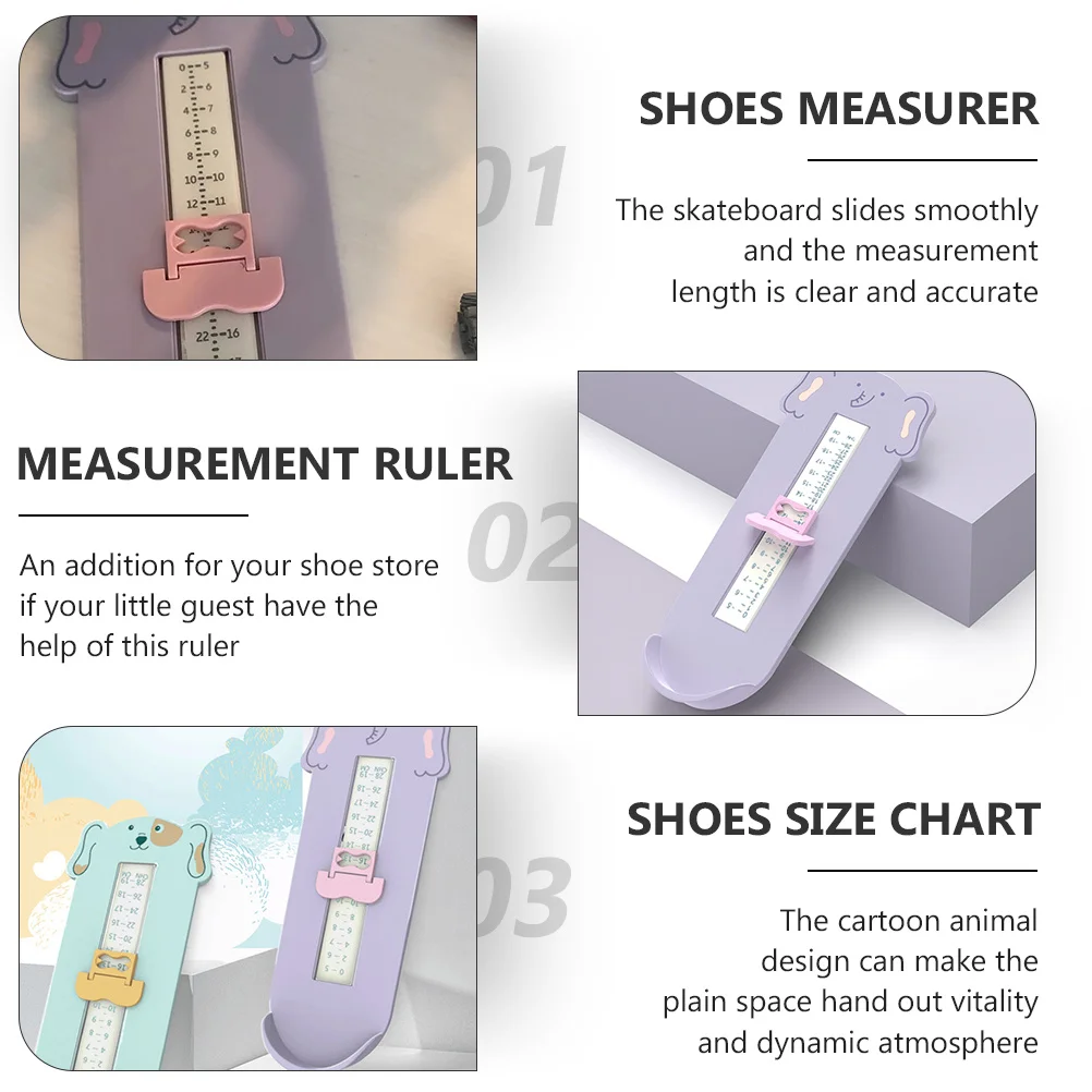

Foot Length Measurement Ruler Shoes Size Measuring Tool Cartoon Pattern Accurate Foot Gauge Device Measurement Ruler