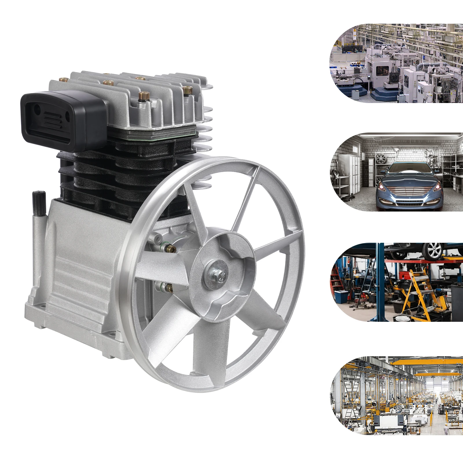 2065-3HP Air Compressor Pump Head Aluminum Iron Replacement Part for 2.2KW Motor Vacuum System