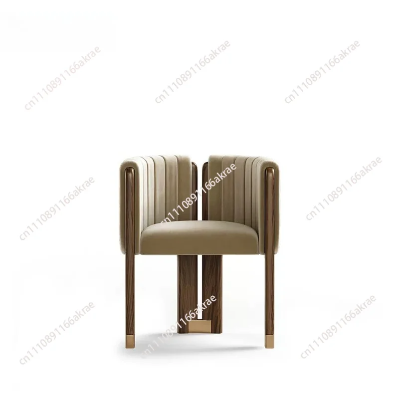 Modern simple solid wood dining chair armchair lounge chair lounge chair cafe restaurant