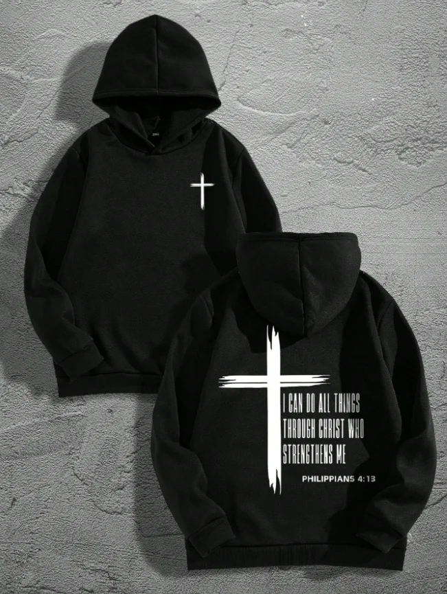 2025 الخريف والشتاء جديد الرجال إلكتروني طباعة عارضة هوديي البلوز أزياء بسيطة اليومية الدين القطن الخالص البلوز