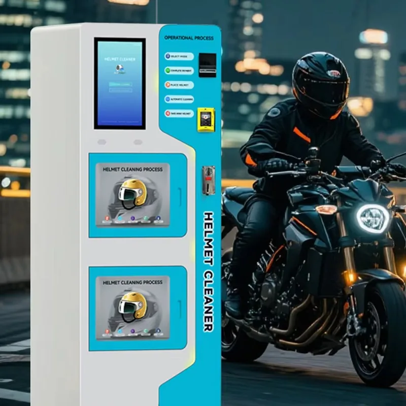 

Customized Vending Portable Commercial Automated Bike Helmet Liquid Vending Water Drying Cleaning Vending Machine SDK Function
