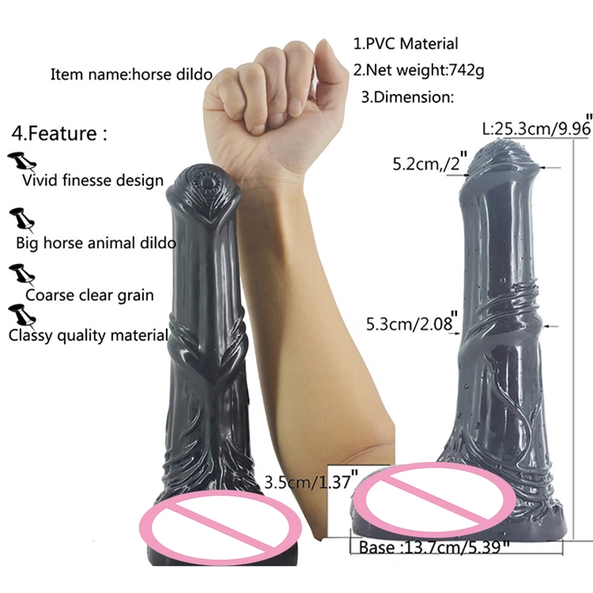 MLSice Big Soft Anal Horse Animal Wolf Dildo Extremely Long Dog Canine Penis Realistic Suction Cup Dick Sex Toys Dong for Women