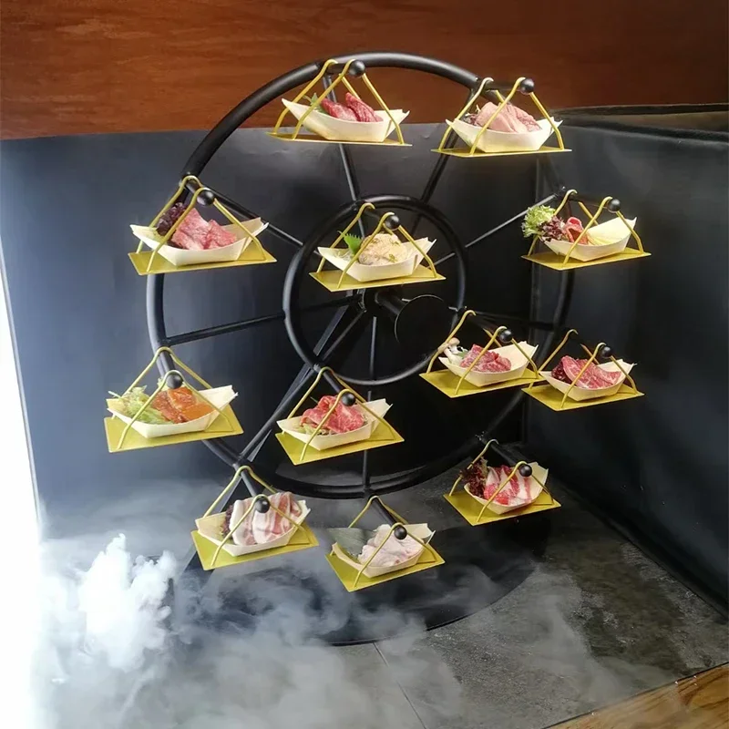 At a Loss Web Celebrity Rotating Ferris Wheel Dish Set Plate Hot Pot Barbecue Shop Display Rack Home Creative Dim Sum Rack