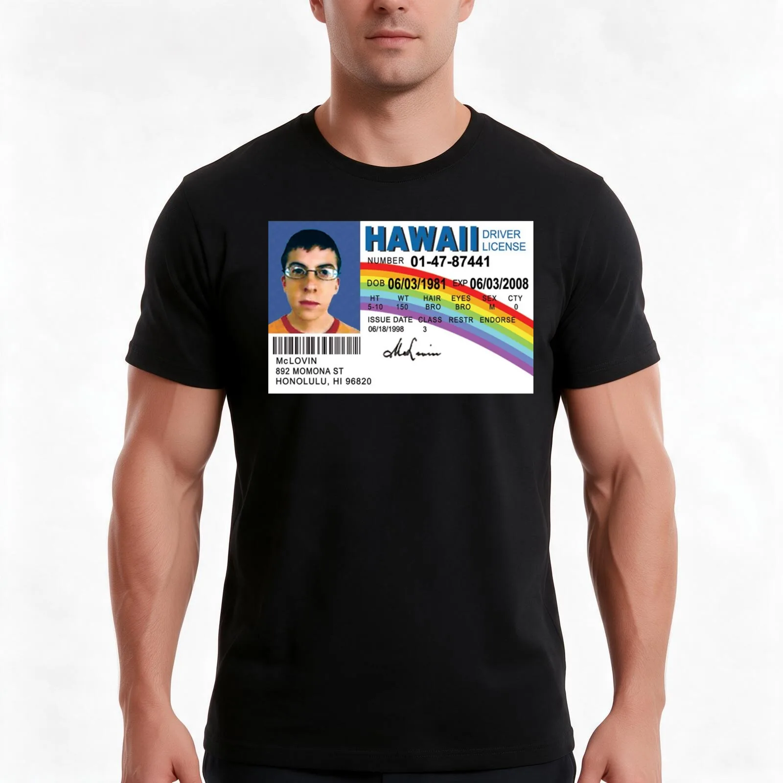 McLOVIN SUPERBAD INSPIRED T-Shirt, Summer Casual Cotton Tee, Oversized Streetwear Tops, Vintage Graphic Print, Unisex Men Women