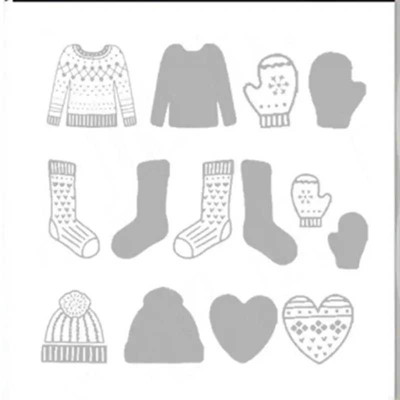 Y88D 0.8mm 두꺼운 탄소강 크리스마스 공예 DIY 휴일 프로젝트 및 스크랩북을위한 투명 실리콘 스탬프로 다이