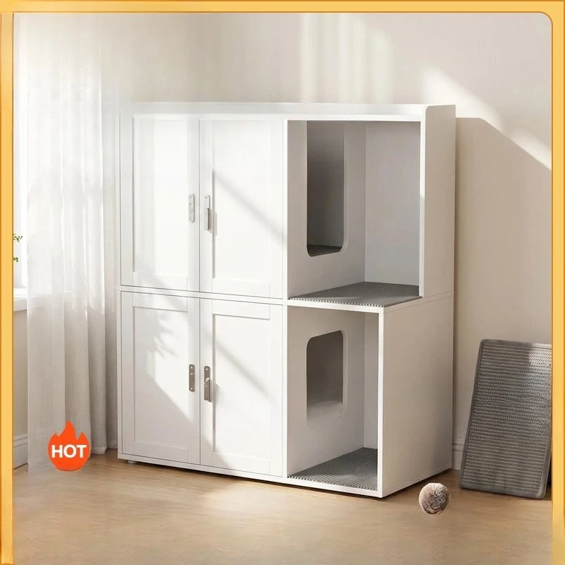 Household double-layer cabinet cage wooden nest cat villa custom pet cabinet pet store sample cabinet