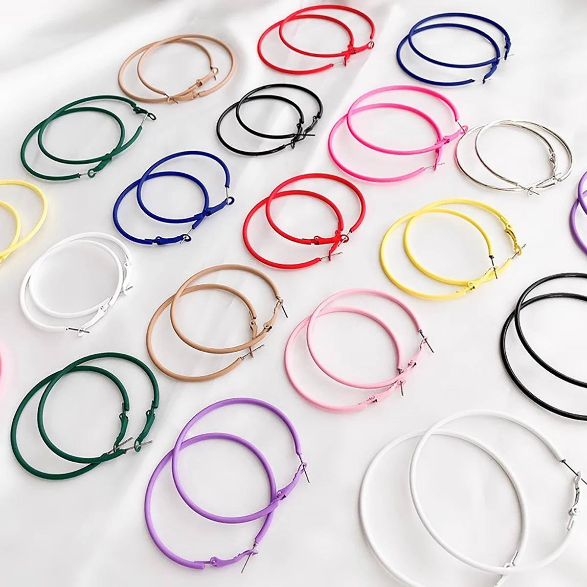 Pendientes de círculo grande con personalidad exagerada, aretes coloridos, 1 par