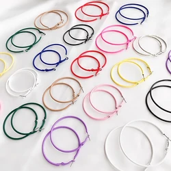 1 pair of colorful ear loops large circle earrings Circle Circle exaggerated personality everything t