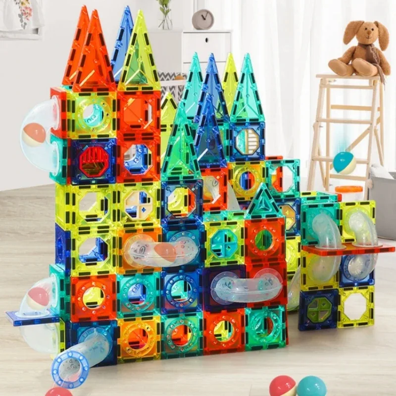 

Children's Pipe Magnetic Sheet Building Blocks Playset 73pcs Variety Building Blocks Children's Educational Early Education Toys