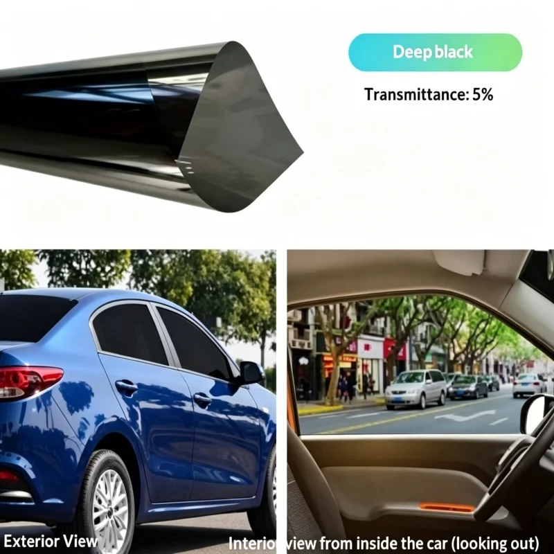 Hot Selling Multi-functional Window Tint Film, 50×600cm, 35% VLT Black Car Window Film, Solar Protection for Car Glass in Summer