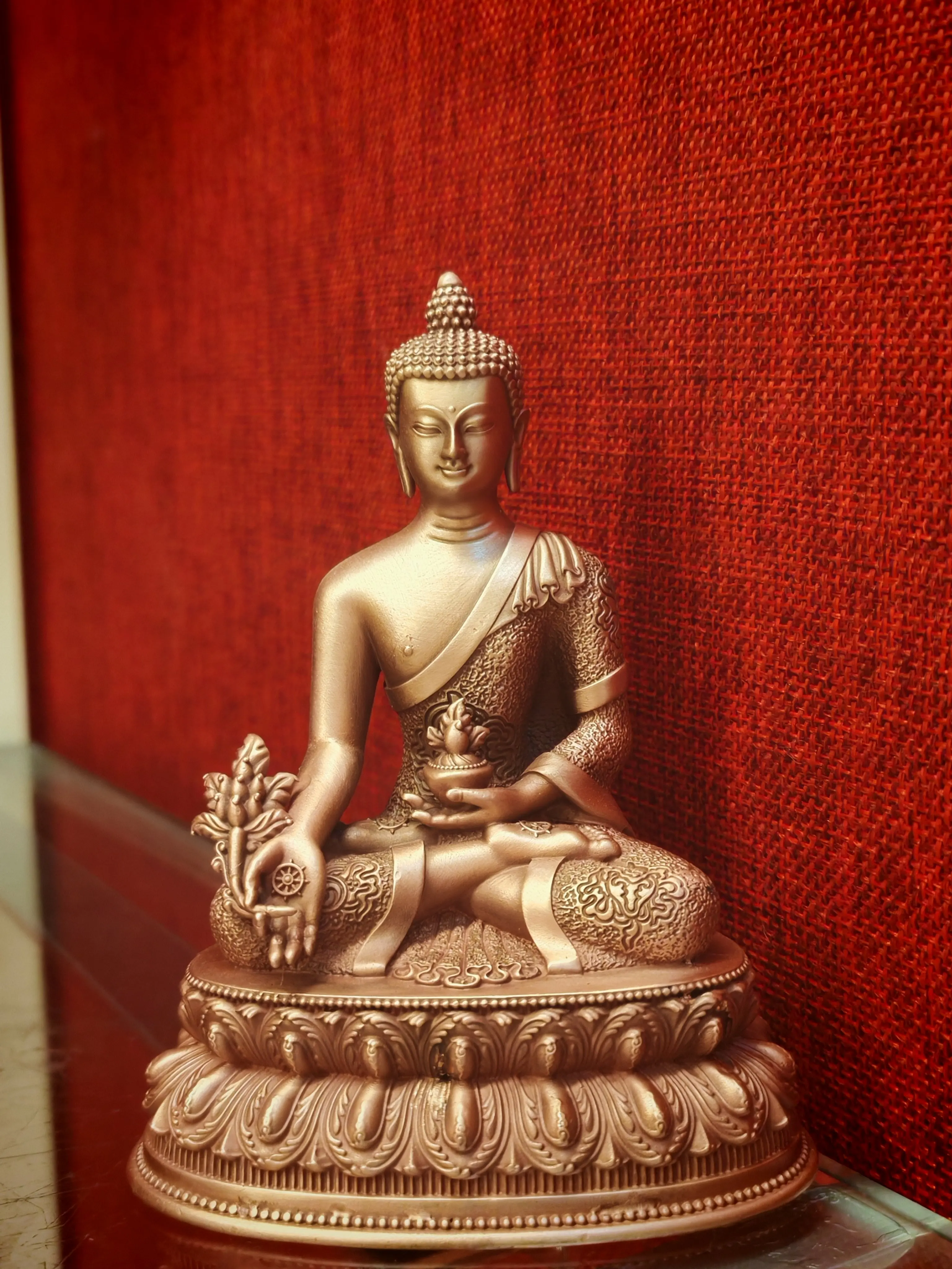 Medicine Buddha height 10 cm pure copper Buddha