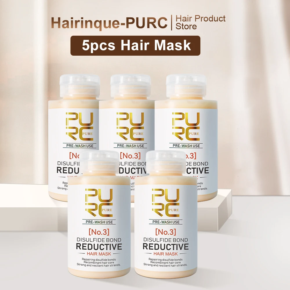 

PURC 5pcs Disulfide Bond Reductive Hair Mask Repair Damaged Smoothing Cream Professional Keratin Treatment Hair Care Masks