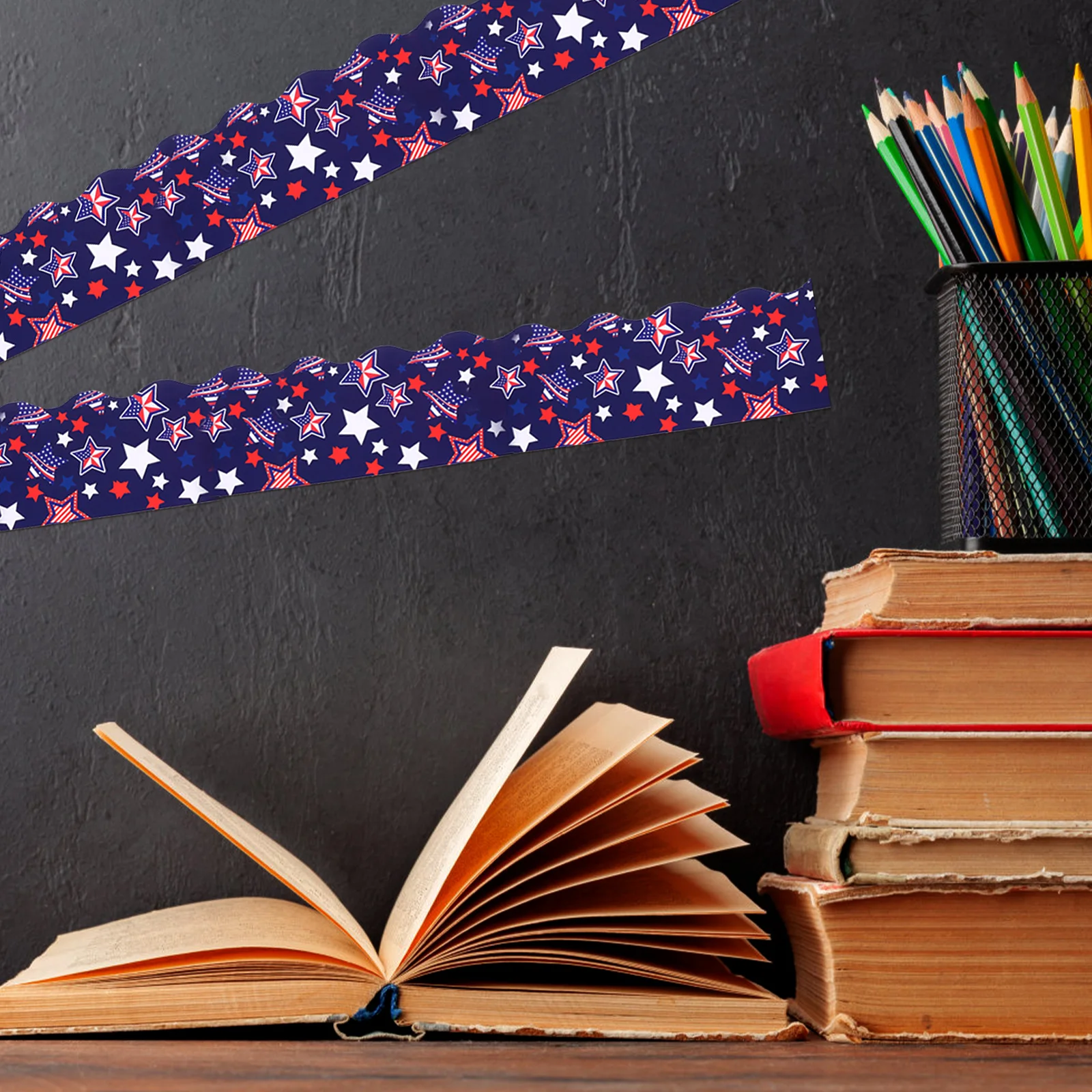 

Pentagram Sticker Bulletin Boards Borders Adhesive Cartoon Bright Patterns Replaceable Removable Teaching Tools Classroom Decor
