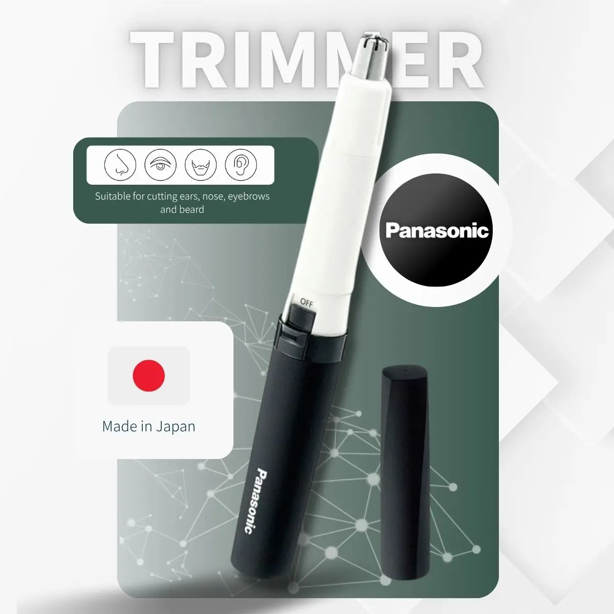 

Panasonic Label Nose hair removal white hair remover Er-gn20, Made in Japan