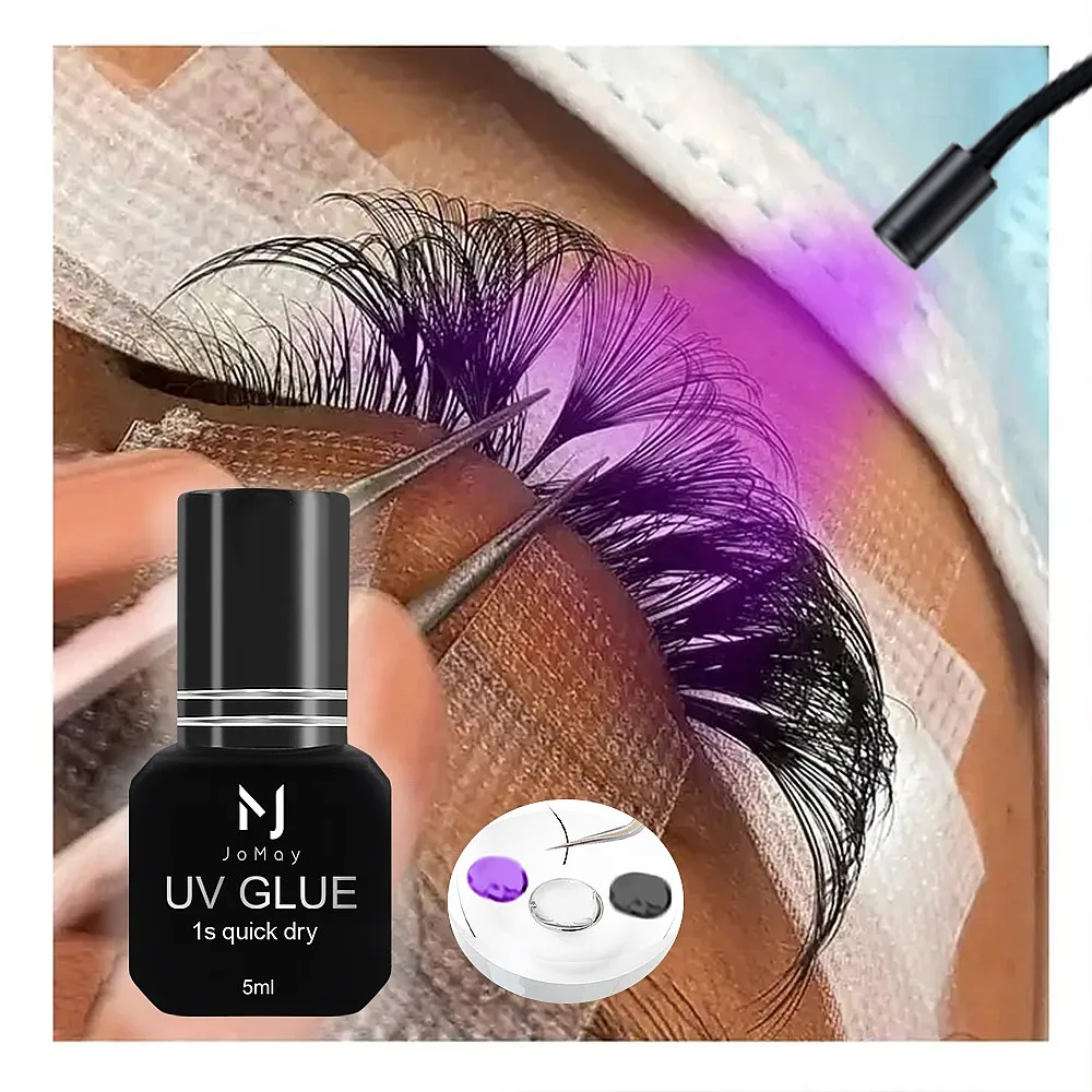 Private Label 7-8 Week Lasting clear UV Lash Extension Glue Adhesive UV Led Lash Lamp Waterproof UV Eyelash Glue