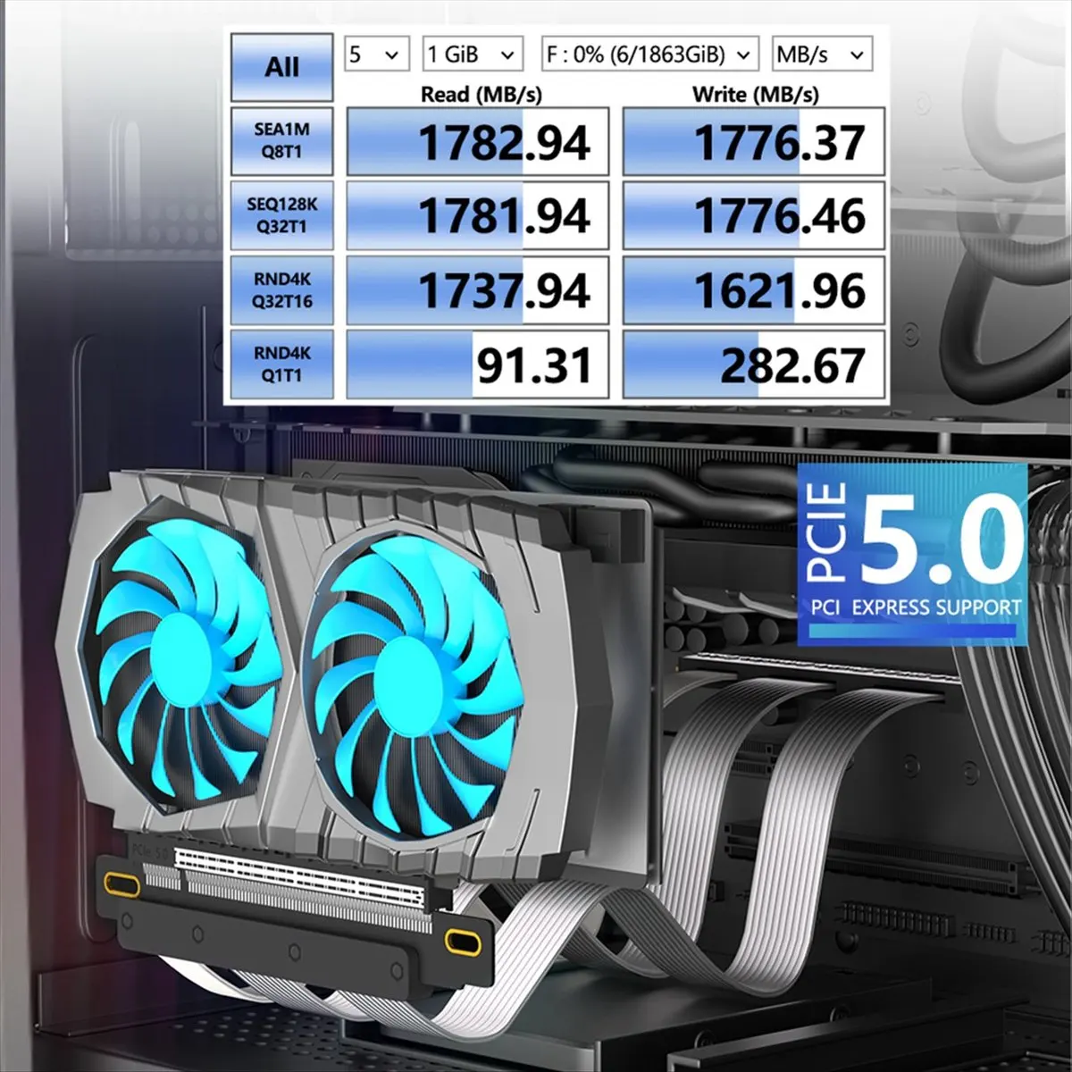 [VALUE PACK]PCI-E 5.0 16X Expansion Cable 180 Degree Vertical Installation GPU Cable for PC Desktop Computer