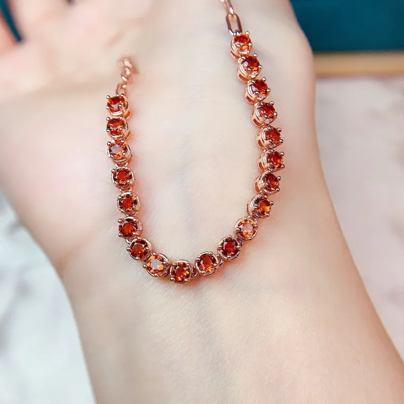 

Natural Citrine Bracelet Women's Jewelry 925 Sterling Silver Party Gift Luxury Jewelry Designer