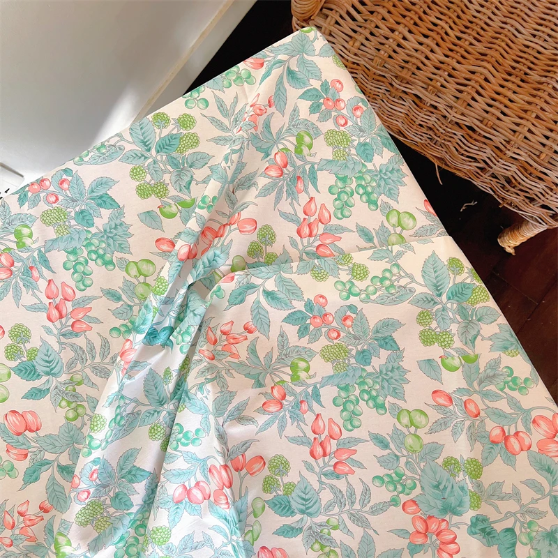 140x50cm Cotton Fabric Island Style Fruit  Cloth Pastoral Floral   Handmade DIY ing Skirt Lining