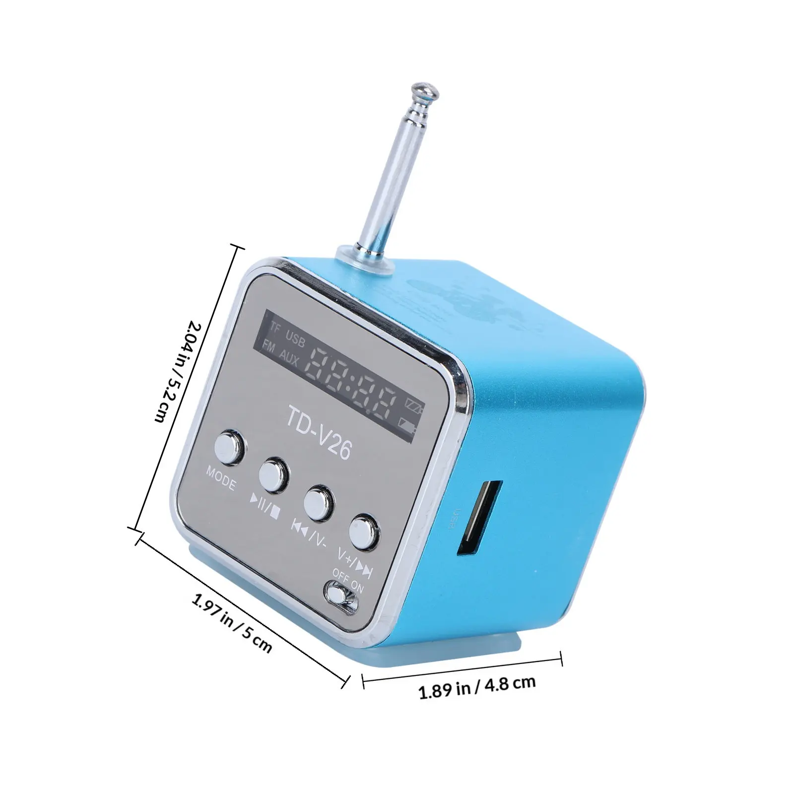 Mini Digital MP3 Player with FM Radio, LED Display, Micro SD Card Slot, Portable Music Speaker