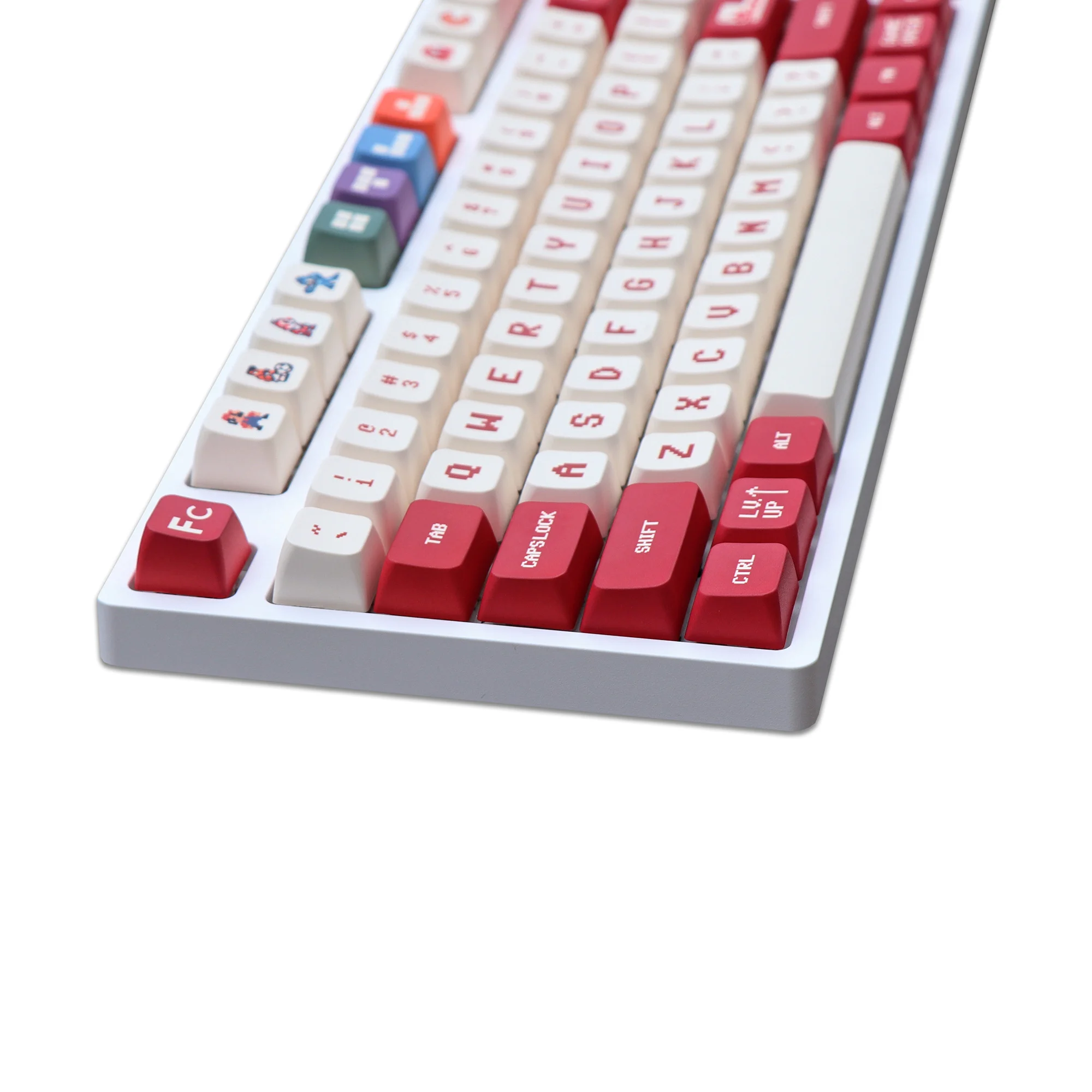 06-tasten/set Famicom FC Keycaps PBT Dye Subbed Key Caps für MX Switch mechanische Tastatur WDA-Profil-Tastenkappe für 68 84 87 104