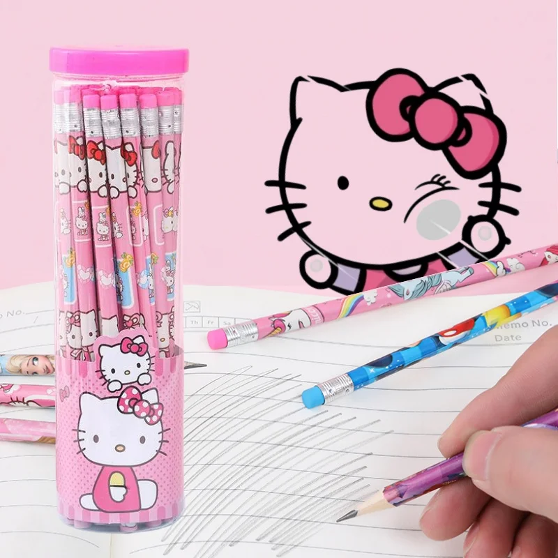 

Карандаши с героями мультфильмов, My Melody HelloKittys, канцелярские принадлежности для начальной школы Hb, черные деревянные карандаши, инструменты для письма для школьников и детей, 30 шт./набор