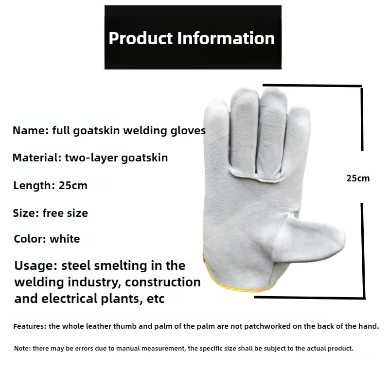 Arbeitshandschuhe, Schaffell-Leder, Arbeiter, Arbeit, Schweißen, Sicherheitsschutz, Garten, Sport, Motorradfahrer, verschleißfeste Handschuhe – Detail 1