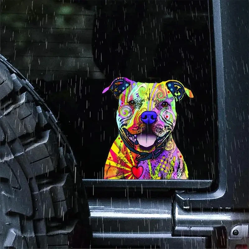 حفرة الثور الكلب ملصقات السيارات ، ملصق حائط من الفينيل للنوافذ ، مصدات ، أجهزة الكمبيوتر المحمولة ، مقاوم للماء اكسسوارات السيارات