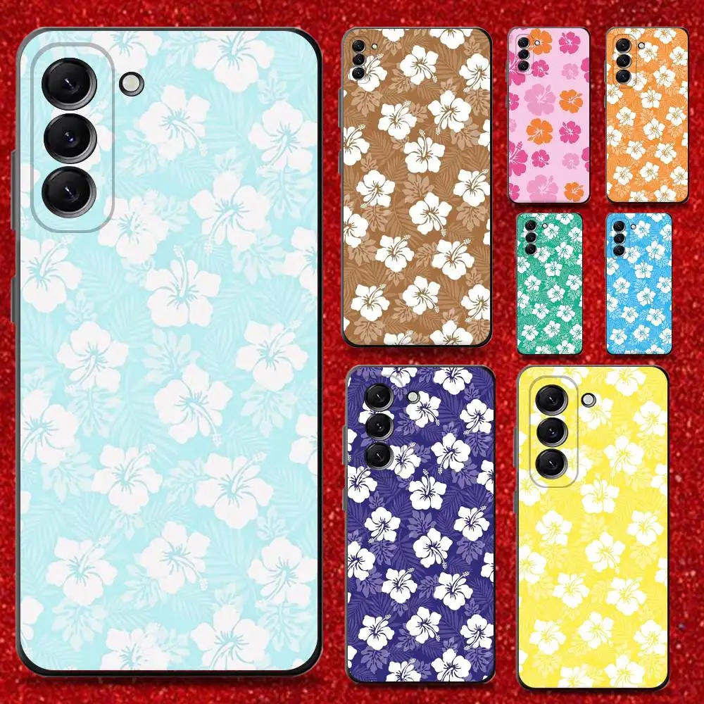 

Hibiscus Retro Hawaiian Flower Phone Case For Samsung Galaxy A13,A21s,A22,A31,A32,A52,A53,A71,A80,Soft Black Shell