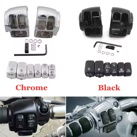 Moto Accessory Handlebar Control Switch Housing Cover Switch Button Cap For Harley Sportster 883 1200 Dyna Softail Truning V Rod